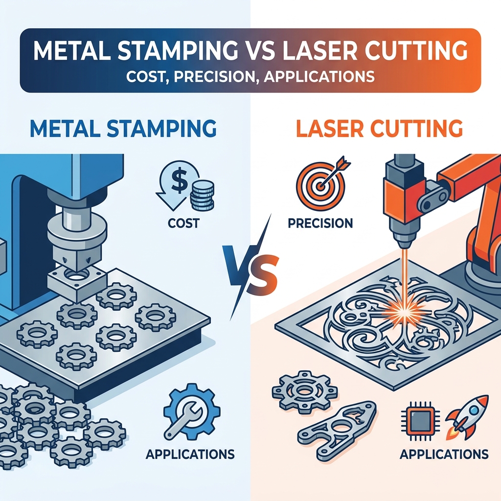 Metaalstempelen versus lasersnijden: kosten, precisie en toepassingen